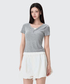 MIXXO MIXXO T-Shirt Button-up Layered