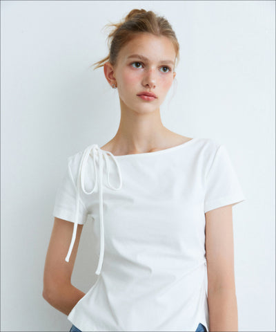 MIXXO T-Shirt Shoulder Shirring Short Sleeve