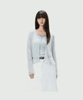 MIXXO MIXXO V-neck See-through Cardigan