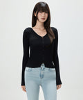MIXXO MIXXO Cardigan Ribbed Button Point