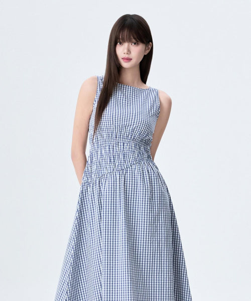 MIXXO MIXXO Midi Dress Check Banding