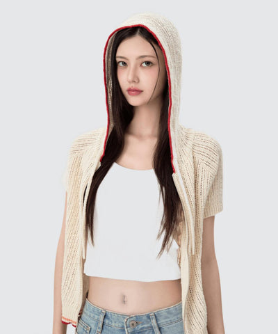 MIXXO Hoodie Summer Short-Sleeved Zip-Up