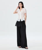 MIXXO MIXXO Sheer Lace-Up Blouse C