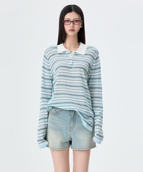 MIXXO MIXXO Knitwear Collar Neck Striped Summer