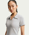 NIKE NIKE T-Shirt Sportswear Tight Crop Polo - Wolf Gray