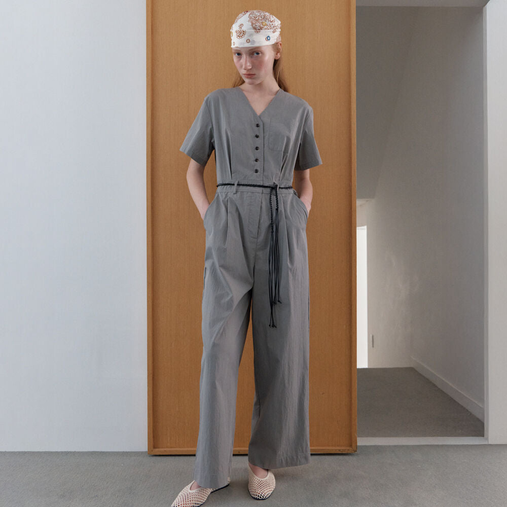 LCVE LCVE Jumpsuit V-Neck Light Gray