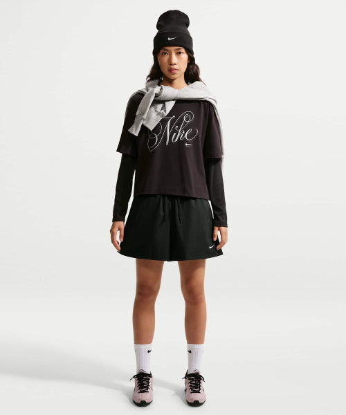 NIKE NIKE Sportswear Loose Mid-Rise Shorts W - Black:White