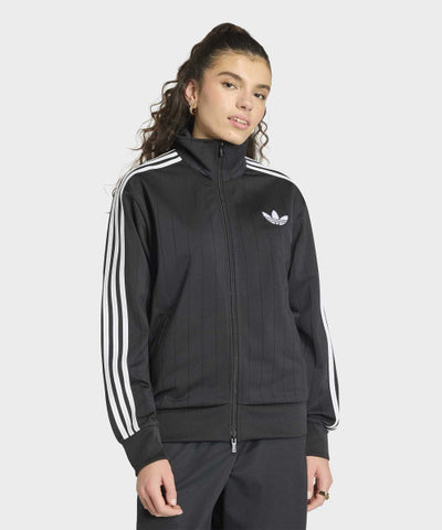 ADIDAS Pinstripe Firebird Loose Track Top - Black:White:Gray