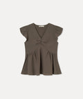 MIXXO MIXXO V-neck Shirring Blouse - Size C