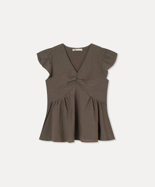 MIXXO MIXXO V-neck Shirring Blouse - Size C