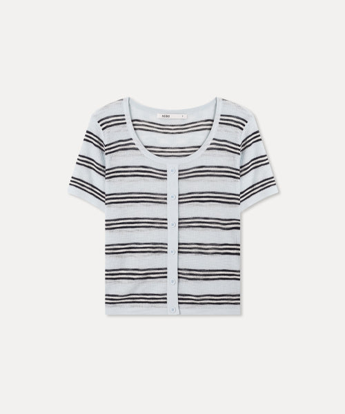 MIXXO MIXXO Cardigan Striped Short-Sleeved