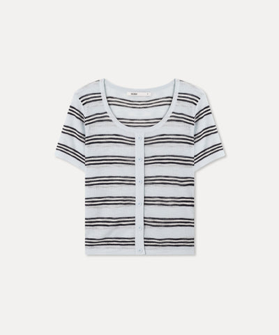 MIXXO Cardigan Striped Short-Sleeved