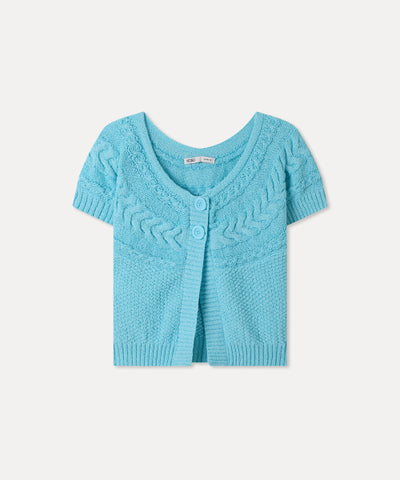 MIXXO Cardigan Button Type Short Sleeve