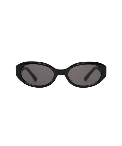 MATIN KIM Bold Oval Sunglasses in Black