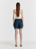 EENK YESSY Jacquard Denim Shorts - Navy