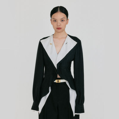 ZAZZ Layered Blouse - Black