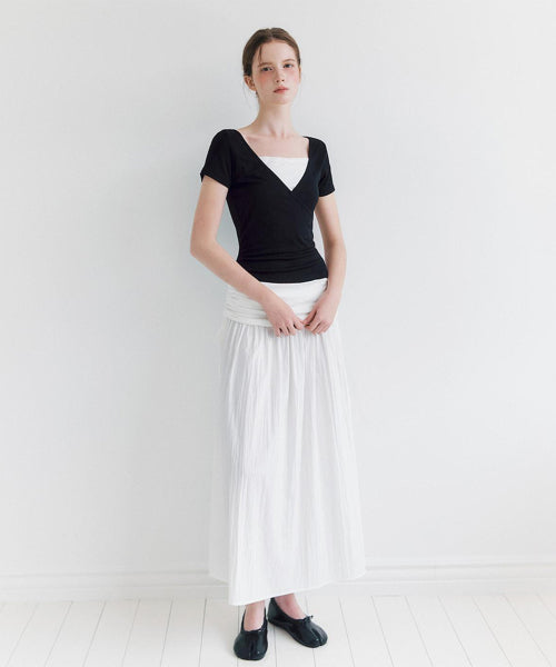 MIXXO MIXXO Shirring Banding Long Skirt C