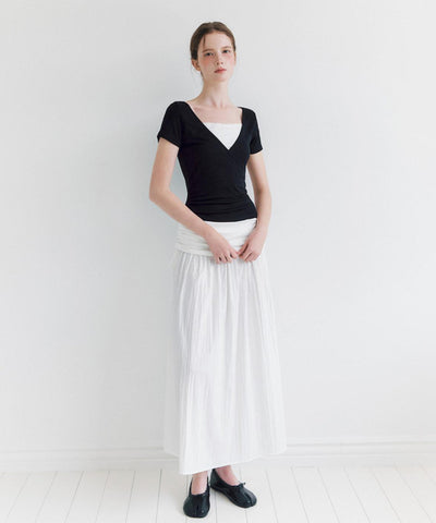 MIXXO Shirring Banding Long Skirt C