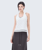 MIXXO MIXXO T-Shirt Dot Halter Cut Sleeveless