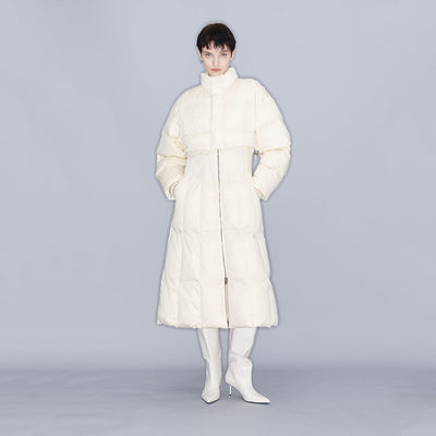 QUILTED DOWN COAT CREAM (W23OT009CR)