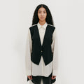 EENK Vest Layered Shirt - Ivory/Black