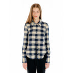 EENK URINA Lettering Jersey Shirt - Ivory/Navy Check