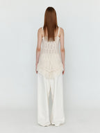 EENK EENK WJEAN Folded Front Wide Denim Pants - Ivory