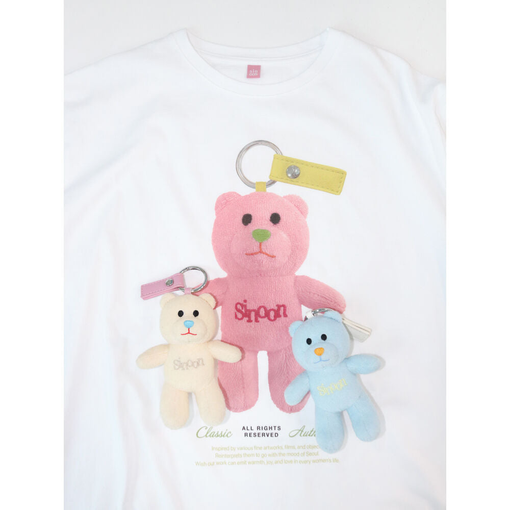 SINOON NOONI Bear Keyring T-Shirt (Sorbet Pink)