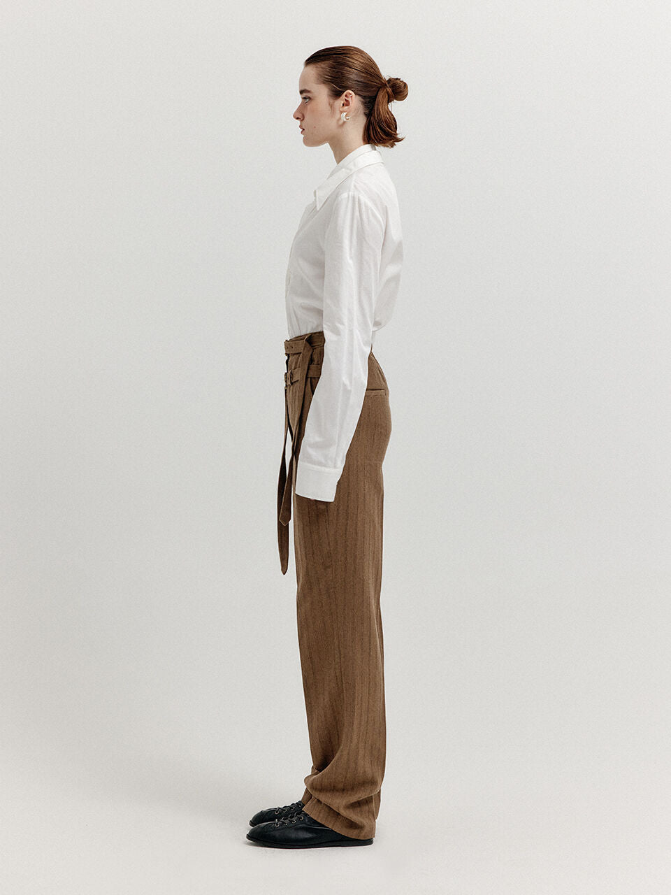 EENK EENK XIOM Double-Belt Straight Pants - Camel