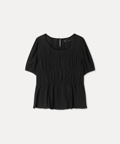 MIXXO Shirt Round Neck Puff Blouse