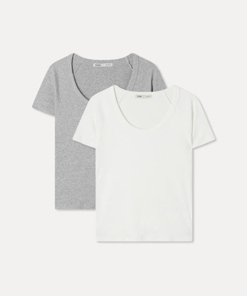 MIXXO MIXXO T-Shirt Ribbed U-neck