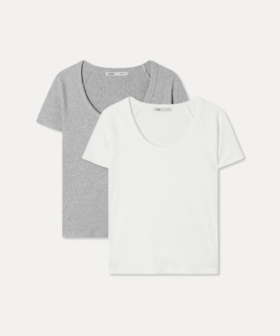 MIXXO T-Shirt Ribbed U-neck