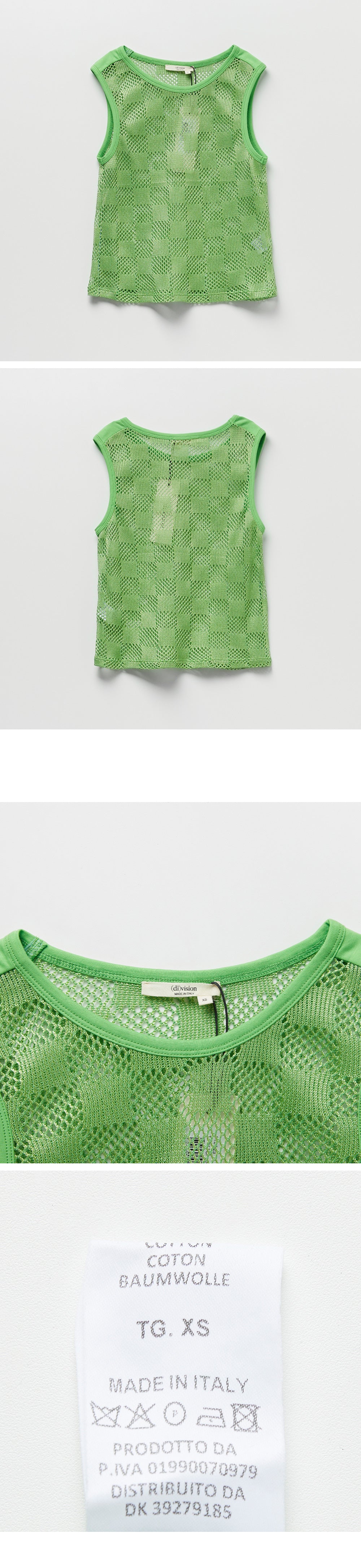 DIVISION (W) Division Knit Tank Top - Bright Lime Green (11SS23)