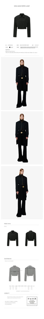 YCH WOOL-BLEND CROPPED JACKET BLACK (F24OT0041BK)