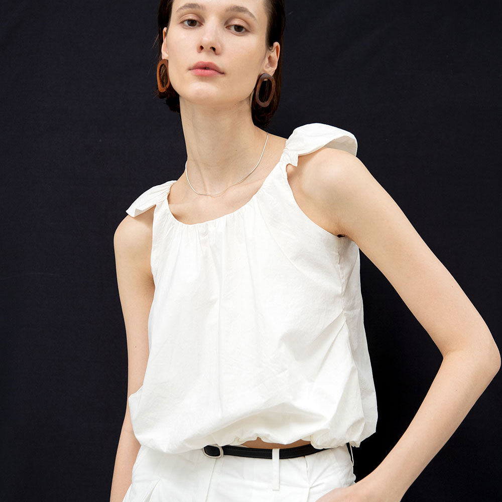 OUI MAIS NON Cloud cotton sleeveless top