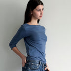 WAVE UNION Convertible Three-quarter sleeve top Dark blue