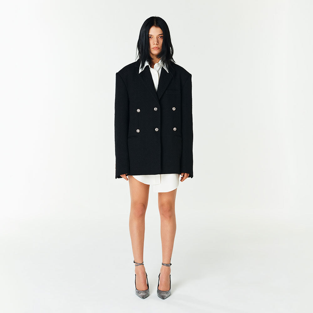 YCH LAYERED TWO-TONE JACKET BLACK (F23JK103BK)