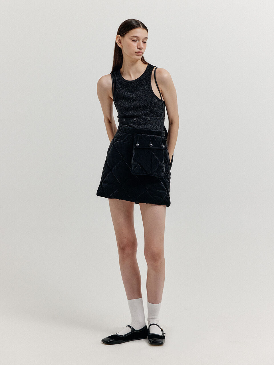 EENK EENK XEP Separable Sleeveless Jersey Top - Black