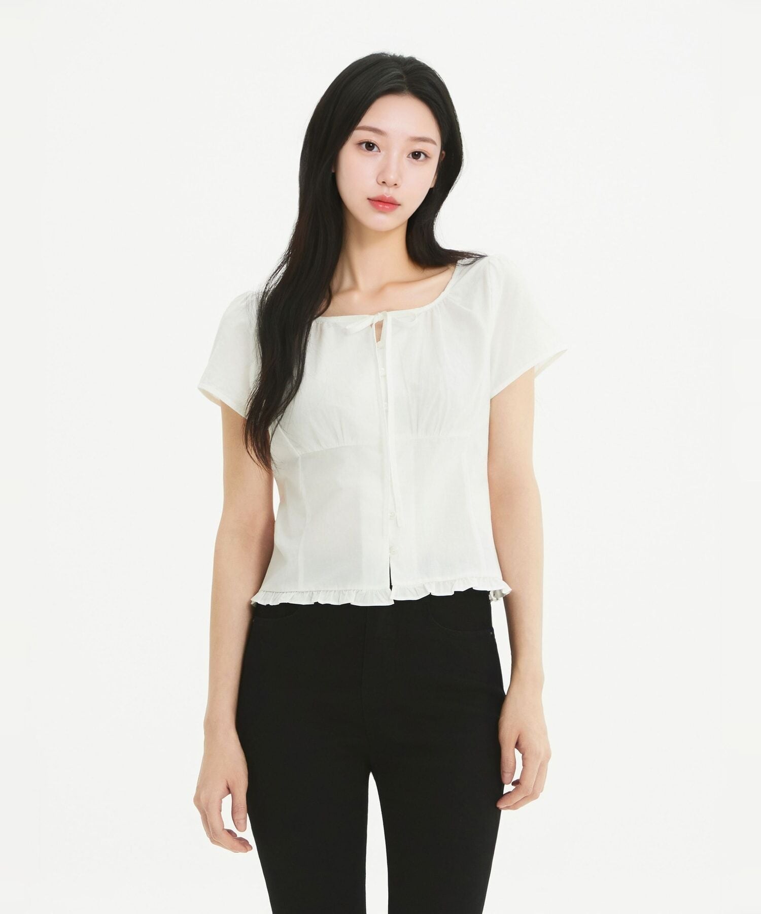ROEM Hem frill blouse RMBLG37R13