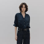 HUNCH Loose-Fit Open Collar Shirt (2color)