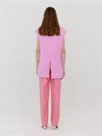 EENK EENK VETTE Scarf-Belted Two-Tuck Pants - Light Pink