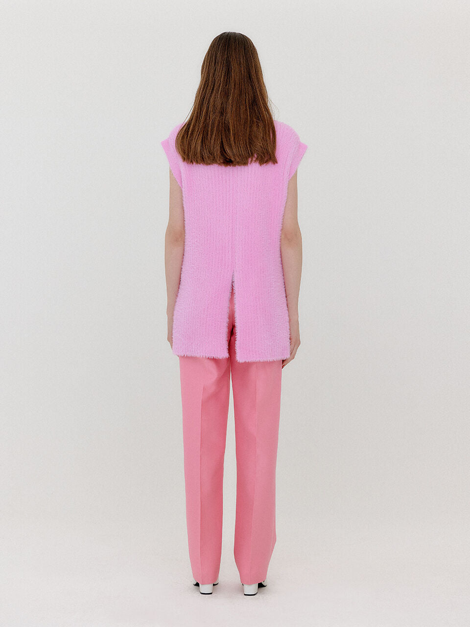 EENK EENK VETTE Scarf-Belted Two-Tuck Pants - Light Pink