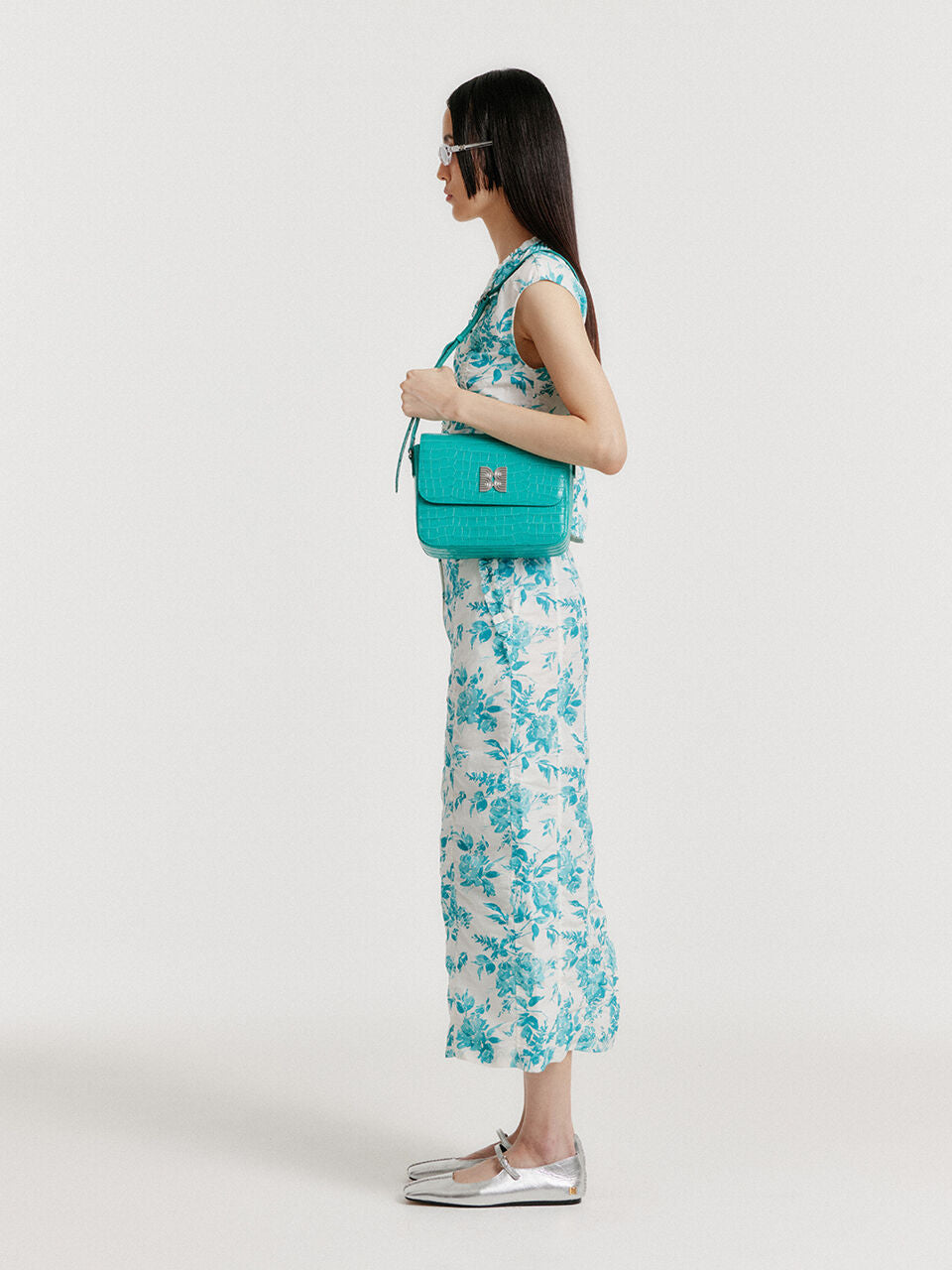 EENK YUNITA Floral Midi Skirt - Blue