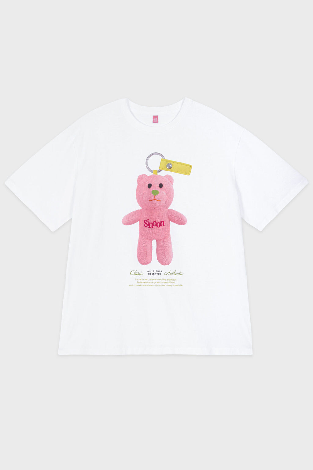 SINOON NOONI Bear Keyring T-Shirt (Sorbet Pink)