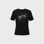 YCH SEQUINNED SHE-PRINT T-SHIRT BLACK (W23TO912BK)