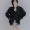 MEMUA Overline Tencel Linen Shirt (Black)