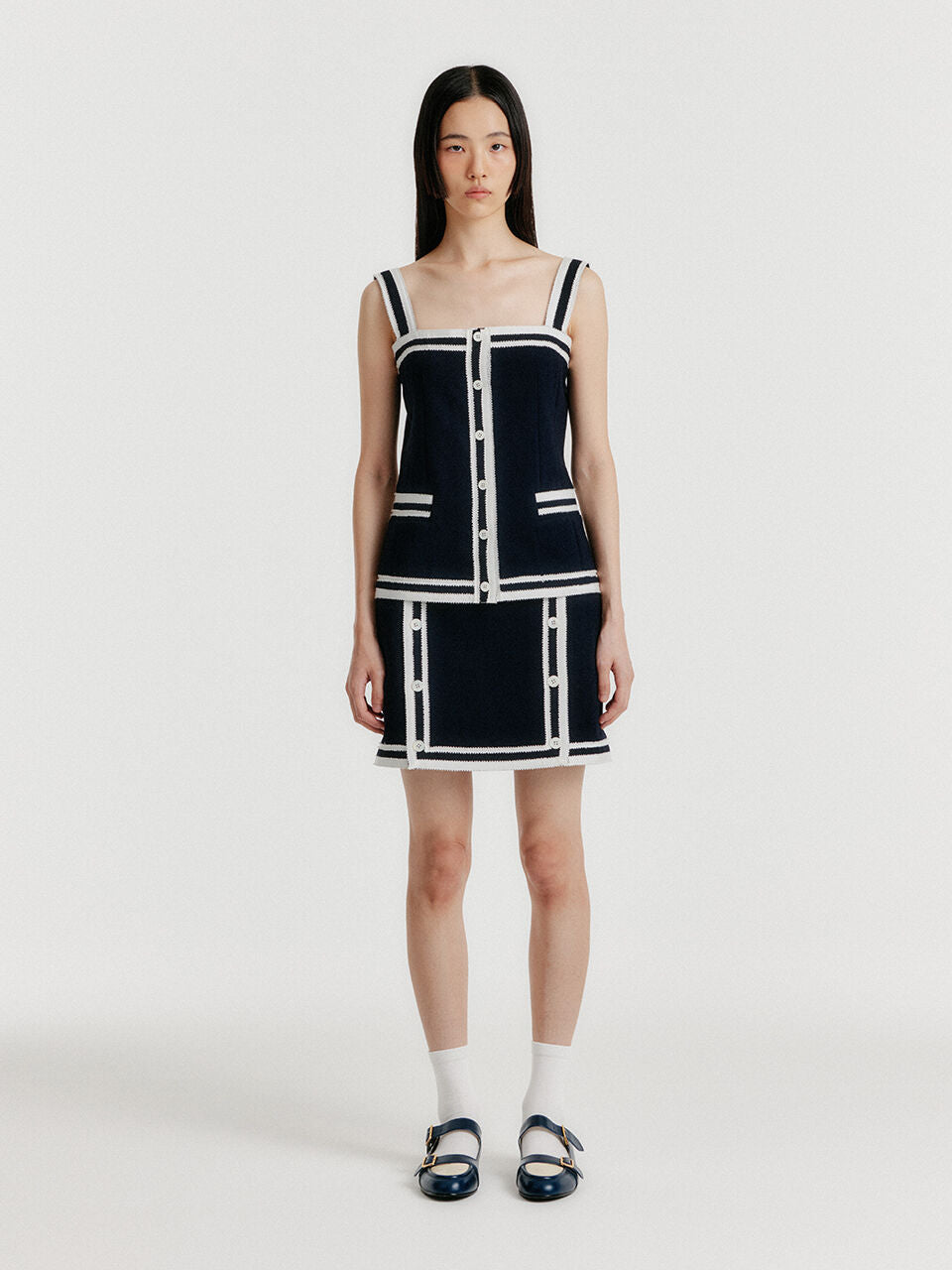EENK EENK YINTA Contrast Sleeveless Top - Navy