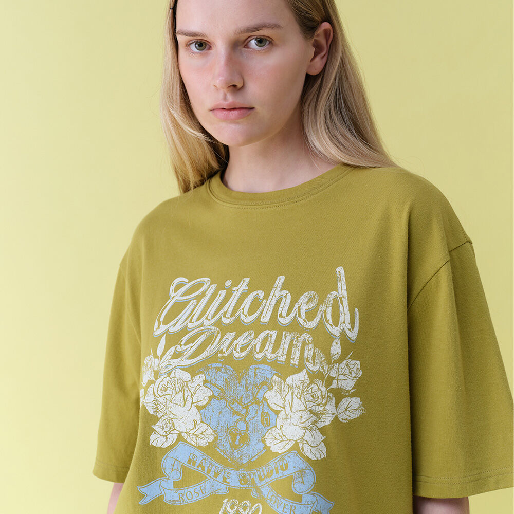 RAIVE Rose Glitched Dream Graphic T-shirts VW6ME439_2color