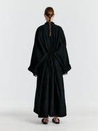 EENK YEDA Round-neck Coat With Detachable Pocket Belt - Black