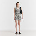 EENK YEARBY Jacquard Knit Shorts - White/Black